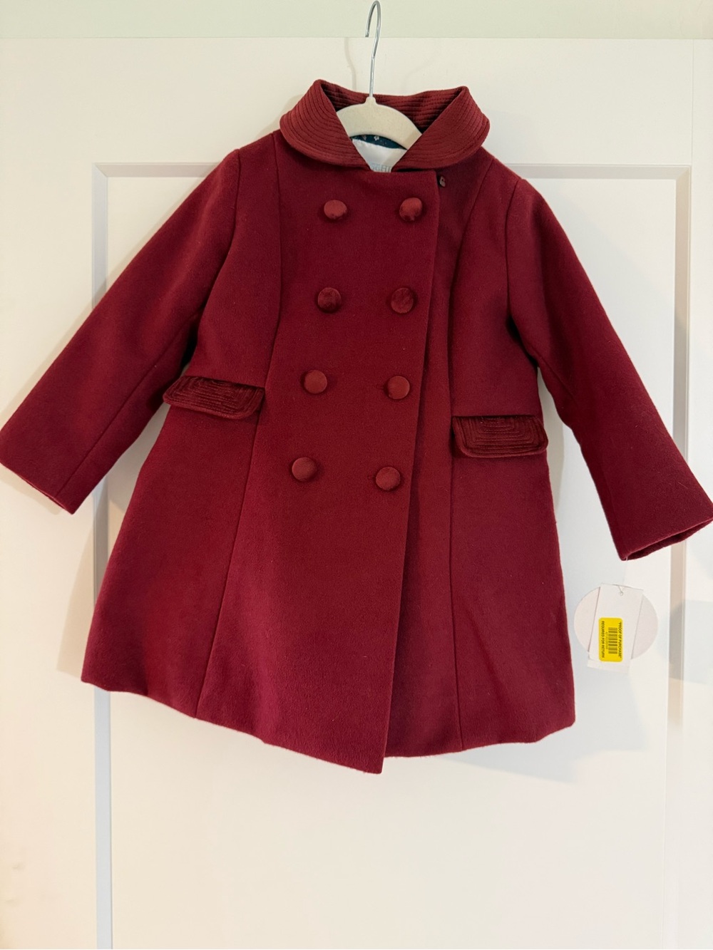 Edgehill Collection Toddler Double-Breasted Peacoat - Burgundy